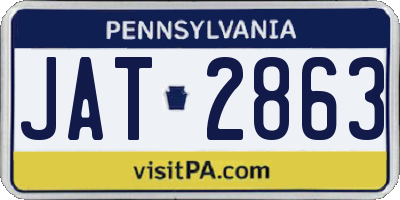 PA license plate JAT2863