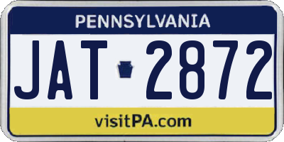 PA license plate JAT2872