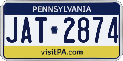 PA license plate JAT2874