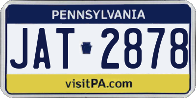 PA license plate JAT2878