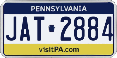 PA license plate JAT2884