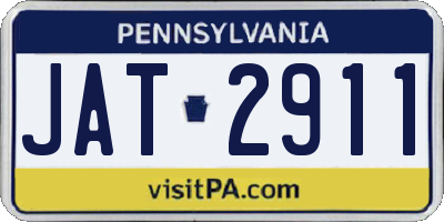PA license plate JAT2911