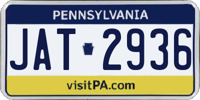 PA license plate JAT2936