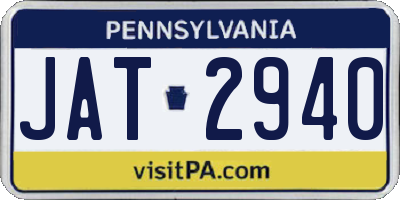 PA license plate JAT2940