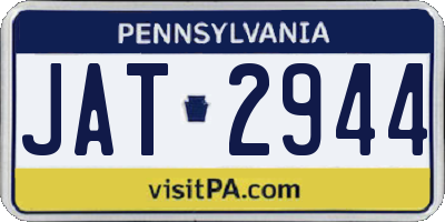 PA license plate JAT2944