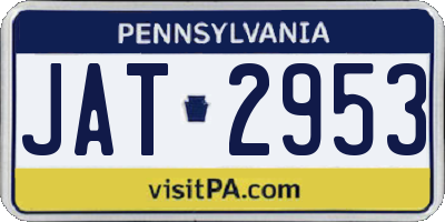 PA license plate JAT2953