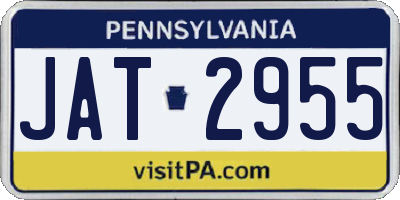 PA license plate JAT2955