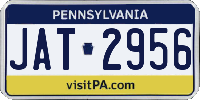 PA license plate JAT2956