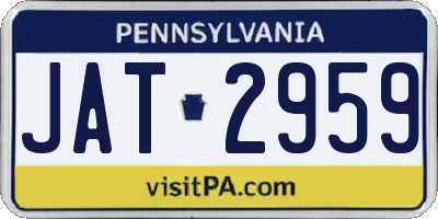 PA license plate JAT2959
