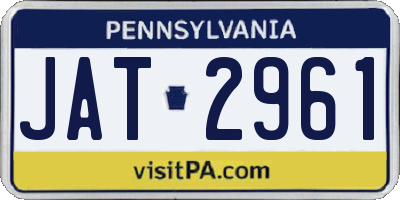 PA license plate JAT2961