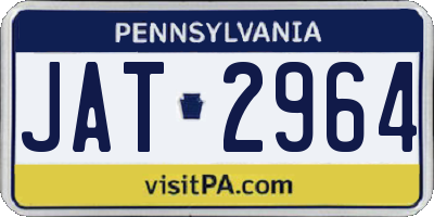 PA license plate JAT2964