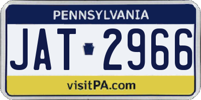PA license plate JAT2966