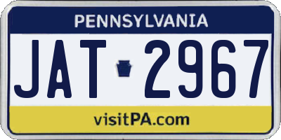 PA license plate JAT2967