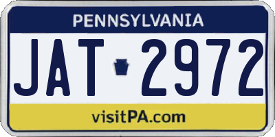 PA license plate JAT2972