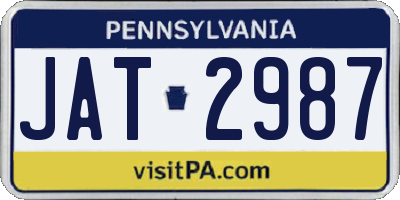 PA license plate JAT2987