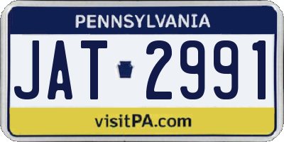 PA license plate JAT2991