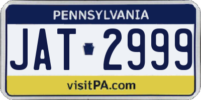 PA license plate JAT2999