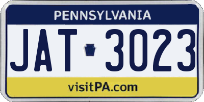 PA license plate JAT3023