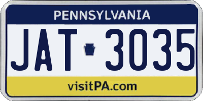 PA license plate JAT3035