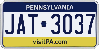 PA license plate JAT3037