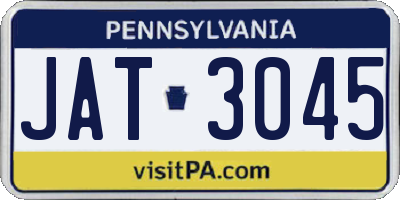 PA license plate JAT3045