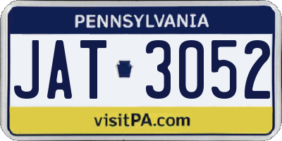 PA license plate JAT3052