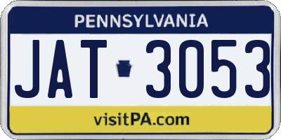 PA license plate JAT3053