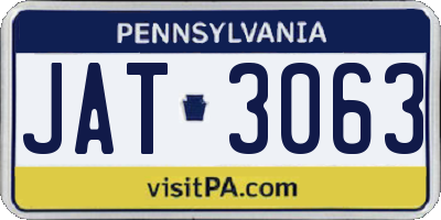 PA license plate JAT3063
