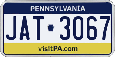 PA license plate JAT3067