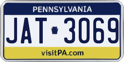 PA license plate JAT3069