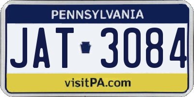 PA license plate JAT3084