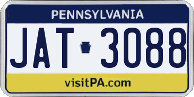 PA license plate JAT3088