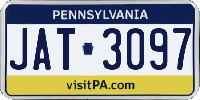 PA license plate JAT3097