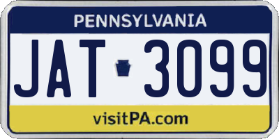 PA license plate JAT3099