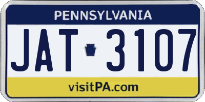 PA license plate JAT3107