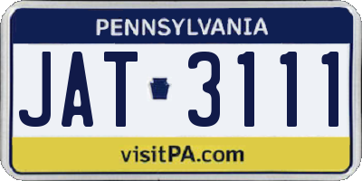 PA license plate JAT3111