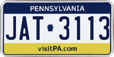 PA license plate JAT3113