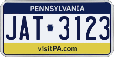 PA license plate JAT3123