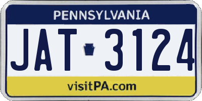 PA license plate JAT3124