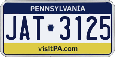 PA license plate JAT3125