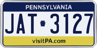 PA license plate JAT3127