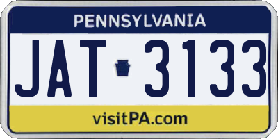 PA license plate JAT3133