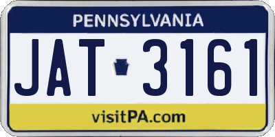 PA license plate JAT3161