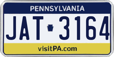 PA license plate JAT3164