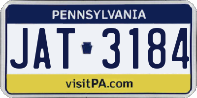PA license plate JAT3184