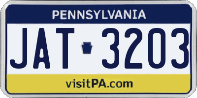 PA license plate JAT3203