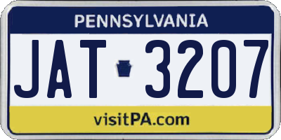 PA license plate JAT3207