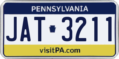 PA license plate JAT3211