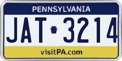 PA license plate JAT3214