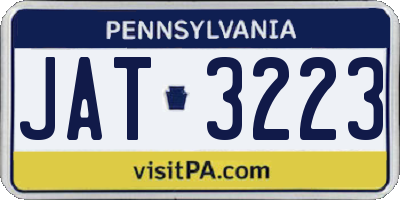 PA license plate JAT3223